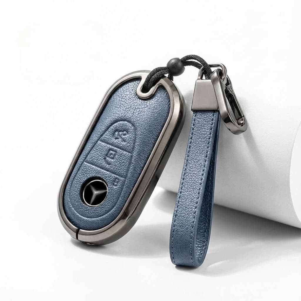Mercedes key cover C-Type alloy in blue