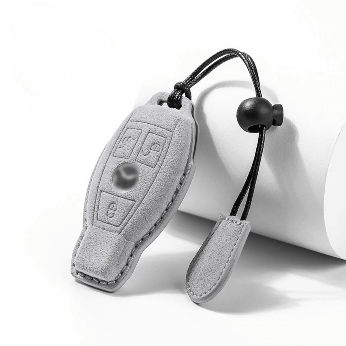 Mercedes-Benz Alcantara suede key fob cover in light grey