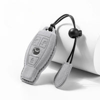 Mercedes-Benz Alcantara suede key fob cover in light grey