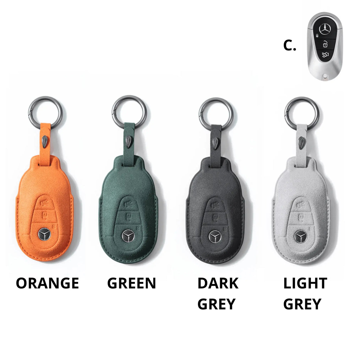 Mercedes-Benz Alcantara suede key fob cover, view 4