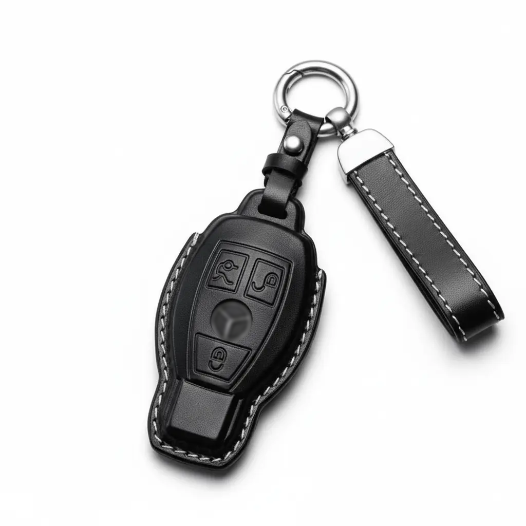 Mercedes-Benz leather key fob cover, view 2