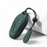Alcantara suede key fob cover in green