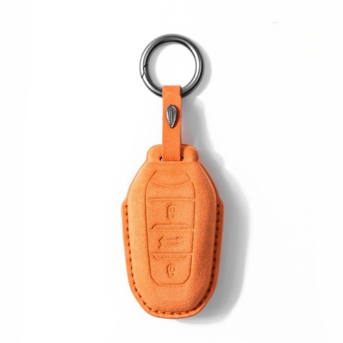 Alcantara suede key fob cover in orange