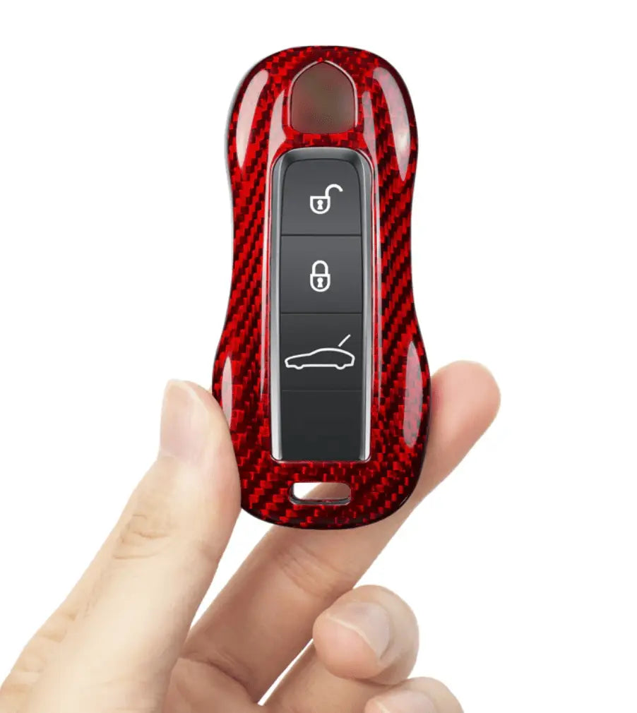 Porsche carbon fiber key fob cover, view 10