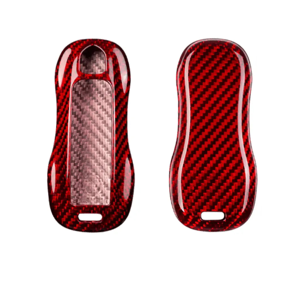 Porsche carbon fiber key fob cover, view 3