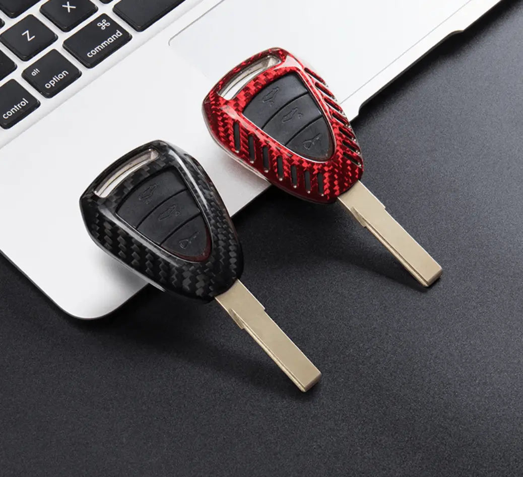 Porsche carbon fiber key fob cover, view 2