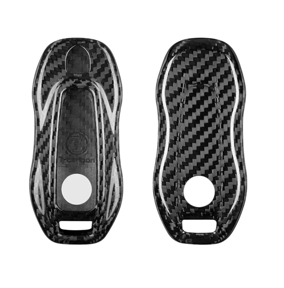 Porsche carbon fiber key fob cover, view 9