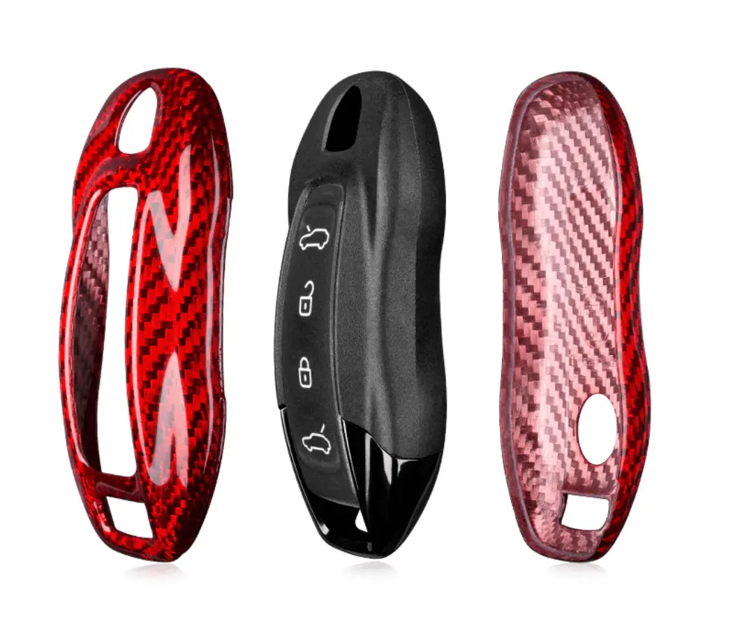 Porsche carbon fiber key fob cover, view 2