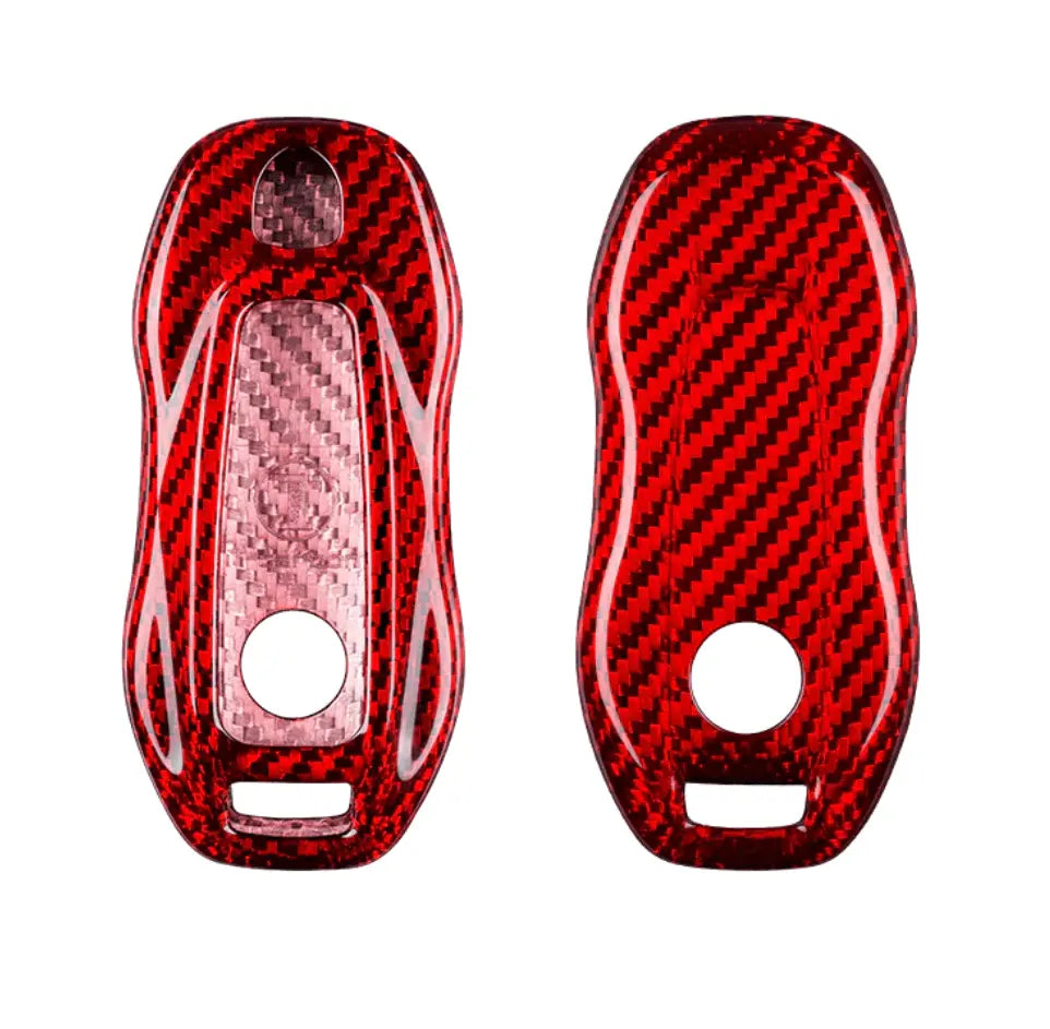Porsche carbon fiber key fob cover, view 10