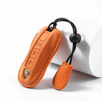Porsche Alcantara suede key fob cover in orange
