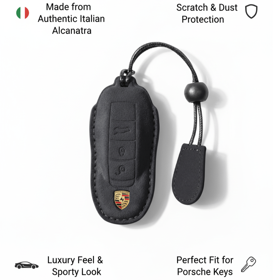 Porsche Key Cover | Alcantara Suede | Key Fob Protection - Jonparts