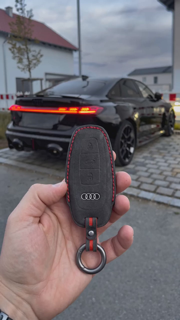 Audi Alcantara suede key fob cover, video