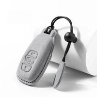 Subaru Alcantara suede key fob cover in light grey