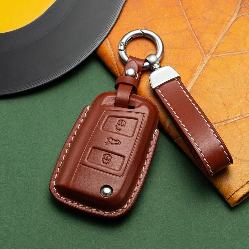 Volkswagen leather key fob cover, view 9
