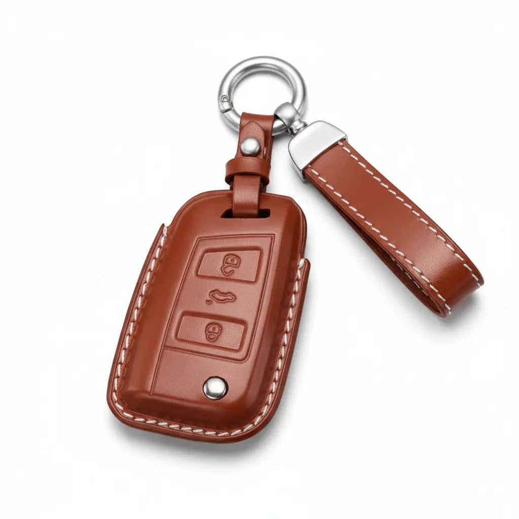 Volkswagen leather key fob cover, view 3