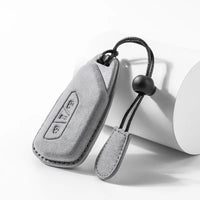 Volkswagen Alcantara suede key fob cover in light grey