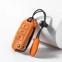 Volkswagen Alcantara suede key fob cover in orange