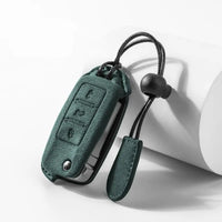 Volkswagen Alcantara suede key fob cover in green