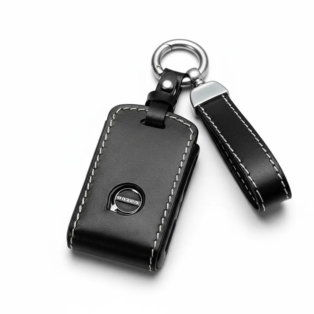 Volvo leather key fob cover, view 2